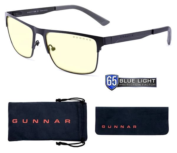 GUNNAR kancelářske/herní brýle PENDLETON SLATE * jantárová skla * BLF 65 * GUNNAR focus