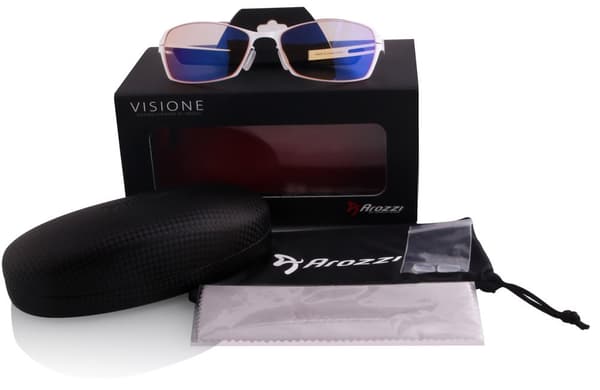 AROZZI herní brýle VISIONE VX-500 White/ bíločerné obroučky/ jantarová skla
