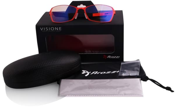AROZZI herní brýle VISIONE VX-500 Orange/ oranžovočerné obroučky/ jantarová skla