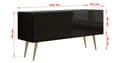 Miniatyrbild 4 av 5: TV-skåp: en dörr, en hylla, Färg: mattsvart / blank svart, guldben, M: bredd: 100 cm, höjd: 52 cm, djup: 32 cm