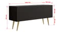 Miniatyrbillede 4 af 5: TV-møbler: i længden, i højden, farve: matsort, guld, møbelstørrelse: bredde: 100 cm, højde: 52 cm, bredde: 32 cm