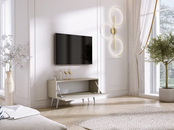 TV-møbler: sort, hvid, farve: kashmir, møbelstørrelse: bredde: 100 cm, højde: 52 cm, bredde: 32 cm