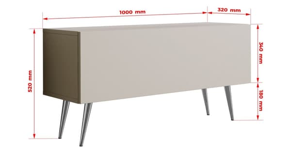 TV-møbler: sort, hvid, farve: kashmir, møbelstørrelse: bredde: 100 cm, højde: 52 cm, bredde: 32 cm