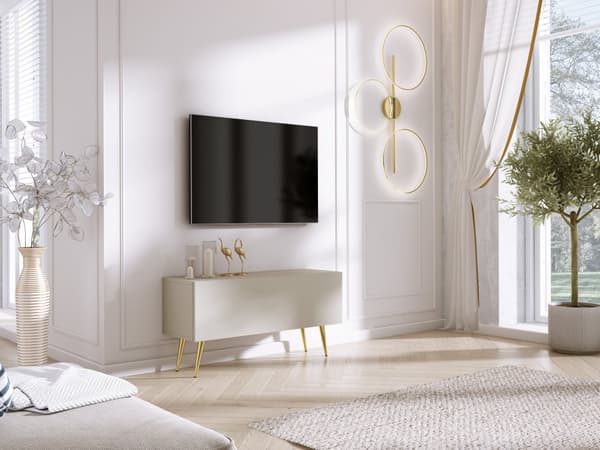 TV-kaappi: yksi ovi, yksi hylly, Väri: kashmir kultaiset jalat, Huonekalun mitat: l: 100 cm, k: 52 cm, s: 32 cm