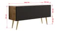 Miniatyrbillede 4 af 5: TV-møbel: i længden, i højden, farve: Wotan fx / matsort, guld, møbelstørrelse: bredde: 100 cm, højde: 52 cm, bredde: 32 cm
