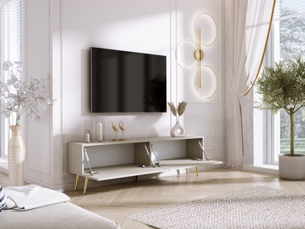 TV-skab: til låger, til hylder, Farve: kashmir guldben, Møbelmål: bredde: 170 cm, højde: 52 cm, bredde: 32 cm