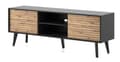 Miniatyrbillede 1 af 6: TV-møbler: til låger, brandhylder, kropsfarve: sort, frontfarve: håndværks fx, Møbelmål: bredde: 154 cm, højde: 56 cm, bredde: 39 cm,