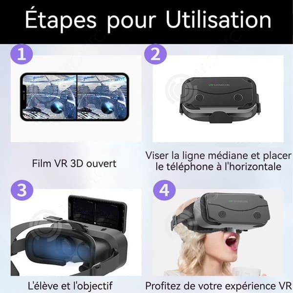 INN VR Headset G13 Huvudmonterat 3D-spelljud och video VR-glasögon Kompatibla mobiltelefoner Visuella effekter av snabbmeddelandefilmer
