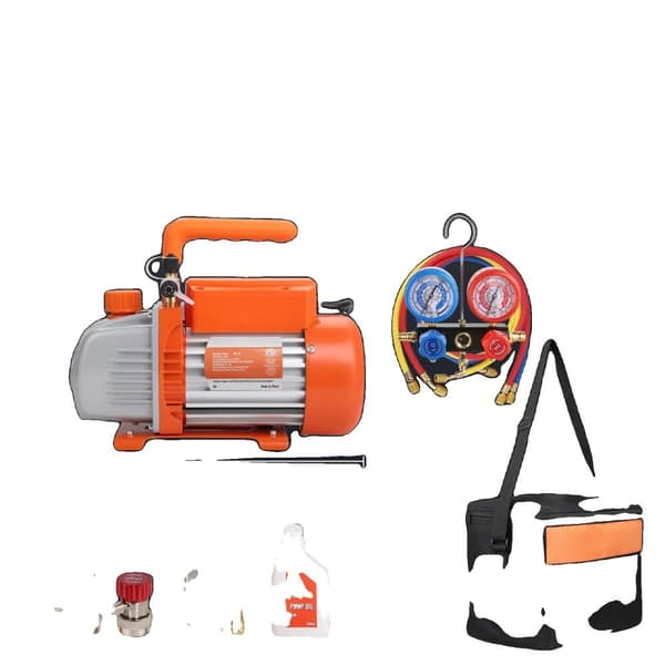 VEVOR Vakuumipumppu, 3,5 CFM vapaata ilman siirtoa, 40 mikronin lopullinen tyhjiö,150W 1440PRM150W 1440 kierrosta minuutissa