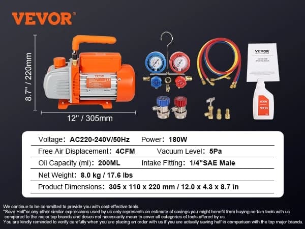 Imupumppu, 4CFM Suorituskyky, 180W Teho,4CFM A2L