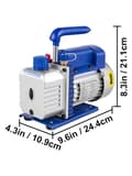 Pikkukuva 2 / 2: Kylmäaineen tyhjöpumppu, 1/4 HP teho, 5 Pa lopullinen tyhjö,1.8CFM1-4HP