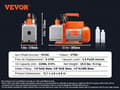 Miniatyrbild 2 av 2: Vakuumpump, 3.5/5/7CFM, Oljevolym 250 ML,5CFM 375W 2 Steg, EU