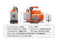 Miniatyrbild 1 av 2: Vakuumpump, 3.5/5/7CFM, Oljevolym 250 ML,5CFM 375W 2 Steg, EU