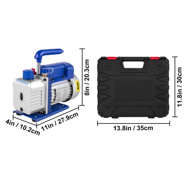 Kølesystem Vakuum Pumpe Kits, Solid Metal Base, Olie Anti-Flow Back Design,4CFM 1-3HK