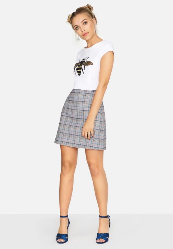 Girls On Film Womens/Ladies Avenue Check Skirt