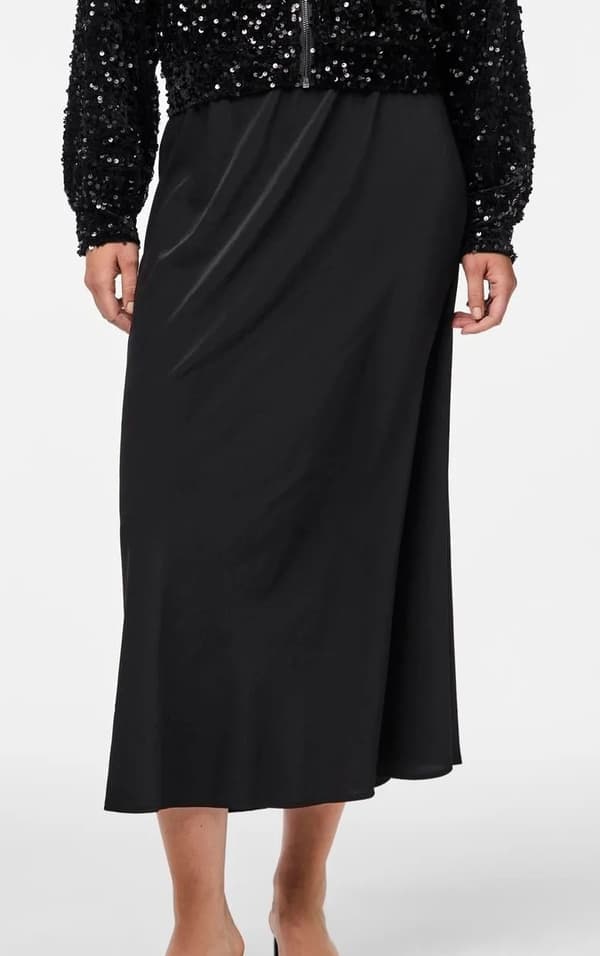 Pieces - pcFranan HW Ankle Skirt Svart XL