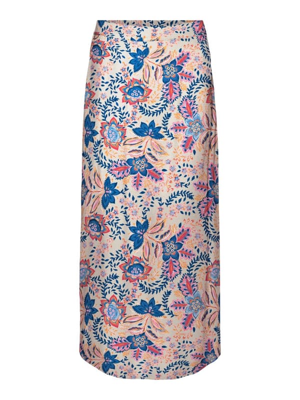 Vero Moda - vmMenny HW Ankle Slit Skirt Hayda Print Beige M