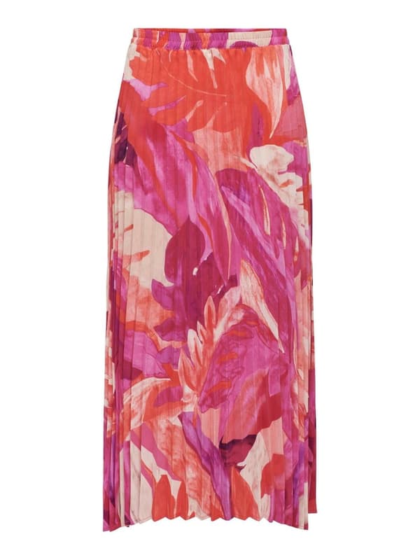 Only - onlAlma Poly Plisse Skirt Santorini Palm Print