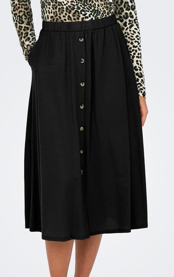 Jacqueline - jdyBirdie Midi Button Skirt Svart XS