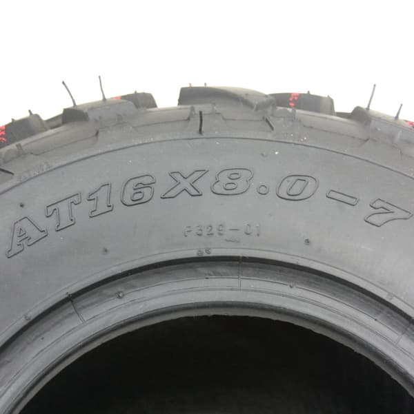 16x8.00-7 quad ATV-däck, 16 x 8-7 ATV E-märkt väglagligt däck 7 tum, uppsättning om 2