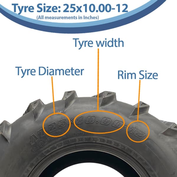 25x10.00-12 Quad-däck, 6ply, ATV-däck, 7psi, P377 ATV-däck väglagligt - set om 2