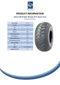 Pikkukuva 8 / 9: 22x11.00-8 quad ATV rengas, 22 11 8 ATV renkaat Wanda P308 E merkitty tieliikennelain mukainen rengas.