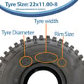Miniatyrbild 5 av 9: 22x11.00-8 Knobby ATV, däck Quad trailer däck 22 11 8 däck 4 ply P322 heavy duty