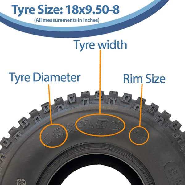 18x9.50-8 Knobby ATV-dæk, ATV Quad trailerdæk, P322, 18 950 8 dæk sæt af 2