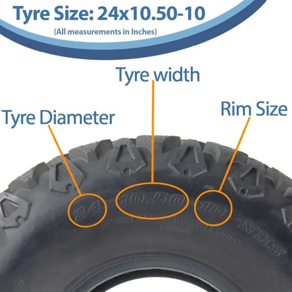 24x10.50-10 ATV-dæk, græspleje, plæneklipper UTV-dæk, 4-lags dæk