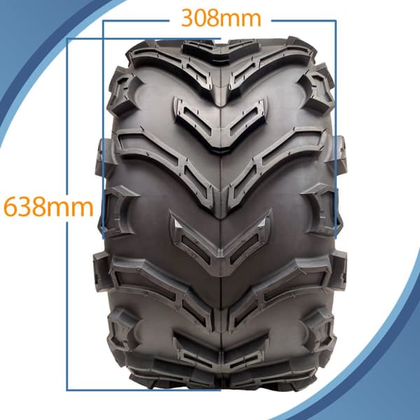 25x12.50-12 ATV Quad Däck 6ply Wanda E-Marked Road Legal 315/50-12 (Set om 3)