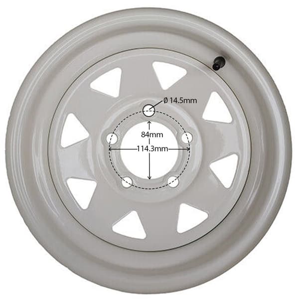 13" trailerfælg 5 stud 4.5" PCD spoked til bådtrailer vejskilte trailere