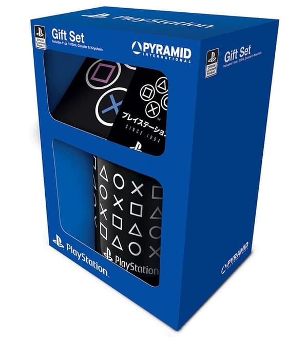 Playstation gift set  mugg nyckelring underlägg - Licensierad och ny
