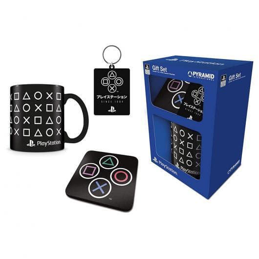 Playstation gift set  mugg nyckelring underlägg - Licensierad och ny