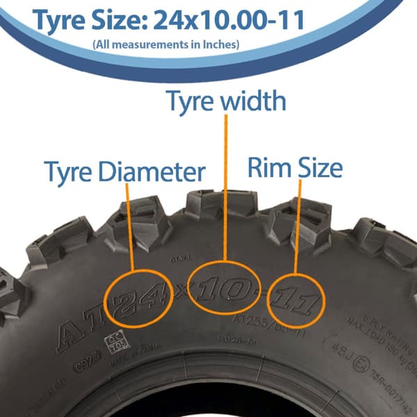 24x10.00-11 Quad ATV renkaat 6ply Wanda P3128 E-Marked Road Legal renkaat (2 kpl)