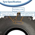 Pikkukuva 6 / 9: 24x10.00-11 Quad ATV renkaat 6ply Wanda P3128 E-Marked Road Legal renkaat (2 kpl)