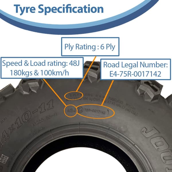 24x10.00-11 Quad ATV renkaat 6ply Wanda P3128 E-Marked Road Legal renkaat (2 kpl)