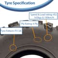 Miniatyrbild 7 av 9: 24x9.00-11 Quad ATV-däck 6ply Wanda P3128 Tubeless Speed & Load 45J framdäck
