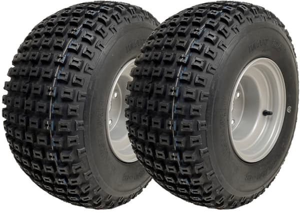 18x9.50-8 ATV Knobby dæk monteret på 4 Stud 100mm PCD fælg Wanda P322 (sæt af 2)