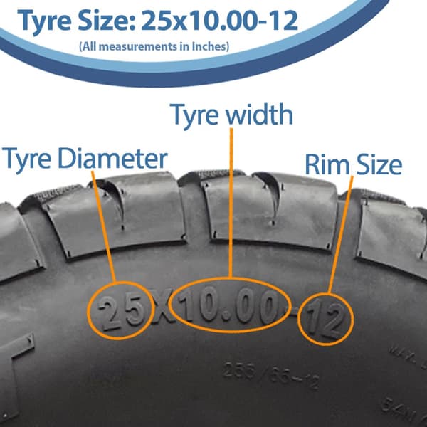 25x10.00-12 (255/65-12) ATV-dæk 6ply WP08 OBOR Beast 54N Road Legal (sæt med 3)