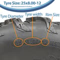 Miniatyrbild 5 av 9: 25x8.00-12 ATV-däck 205/80-12 4ply P3080 OBOR Pinacle 61K Road Legal (uppsättning om 3)