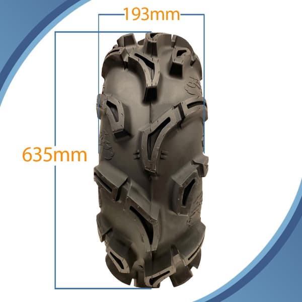 25x8.00-12 (205/80-12) 6-lags ATV-dæk WU23 OBOR Scoprio 43J Road Legal (sæt med 3)