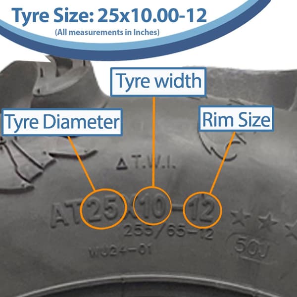 25x10.00-12 & 25x8.00-12 ATV 6ply dæk WU24 OBOR Scoprio Road Legal (sæt med 4)