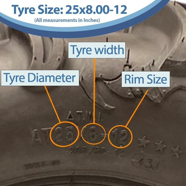 25x10.00-12 & 25x8.00-12 ATV 6ply dæk WU24 OBOR Scoprio Road Legal (sæt med 4)