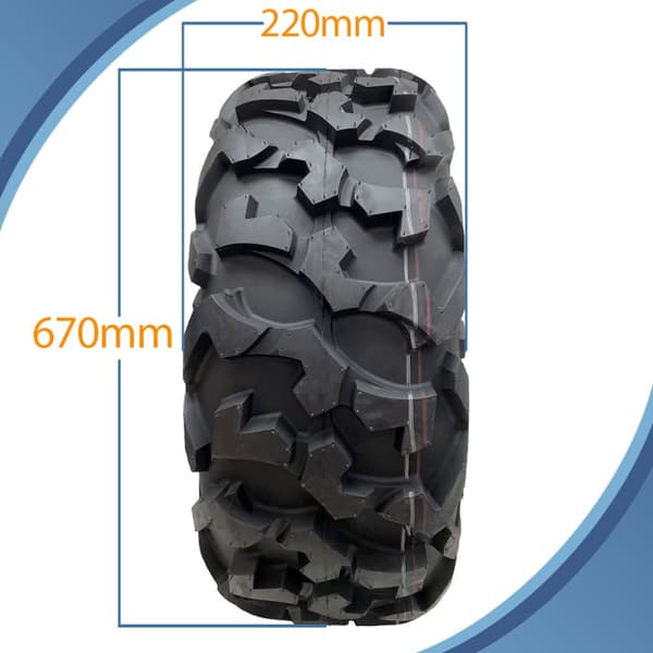 26x9.00R12 (225/75R12) 6ply ATV-däck OBOR Cornelius 66J Road Legal (uppsättning om 4)