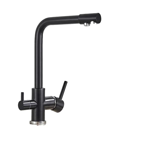 Køkkenarmatur, Mat Sort, Dobbelt Håndtag Matte Black