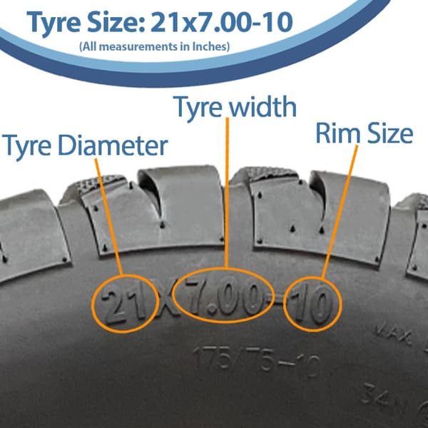 21x7.00-10 (175/75-10) OBOR Beast 6ply Front tubeless dæk Road Legal (sæt med 4)