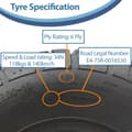 Miniatyrbillede 6 af 9: 21x7.00-10 (175/75-10) OBOR Beast 6ply Front tubeless dæk Road Legal (sæt med 4)