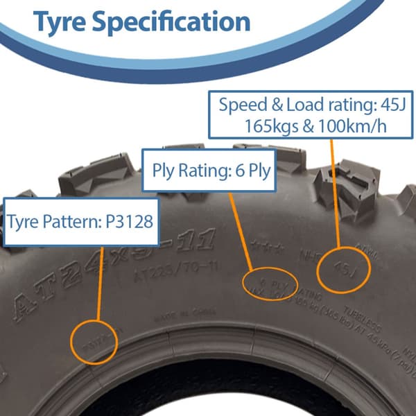 24x9.00-11 Quad ATV renkaat 6ply Wanda P3128 Tubeless Speed & Load 45J (2 kpl) (sarja)