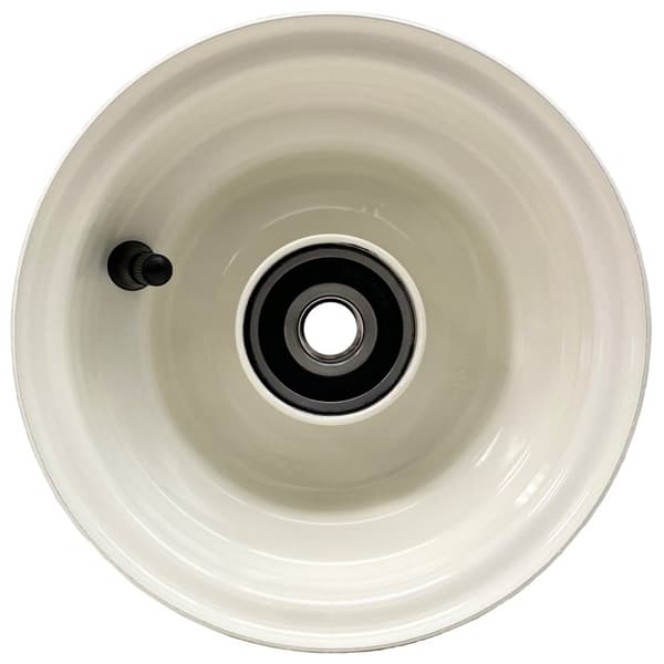 4.50x6 fælg stålhjul svejset 20 mm kugleleje 80 mm navlængde + hætte (sæt med 4)