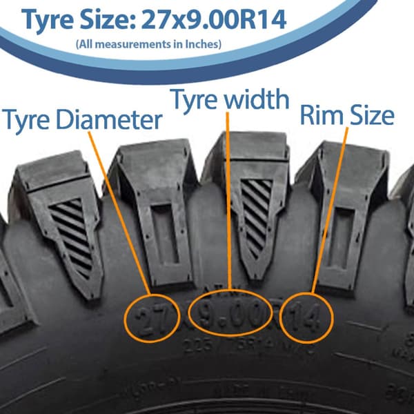 27x9.00R14 ATV-dæk 8ply OBOR Predator 225/70R14 E-Marked Road Legal (sæt med 4)